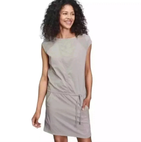{Indygena} Laco Activewear Dress Drawstring Waist with Pockets in Grey - Picture 1 of 17